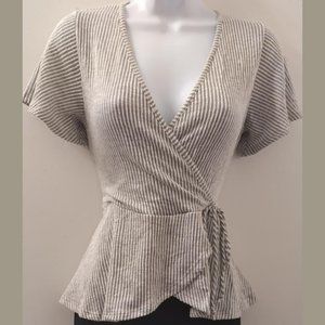 Caution To The Wind - Criss-Cross With Side Tie Blouse